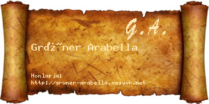 Grüner Arabella névjegykártya